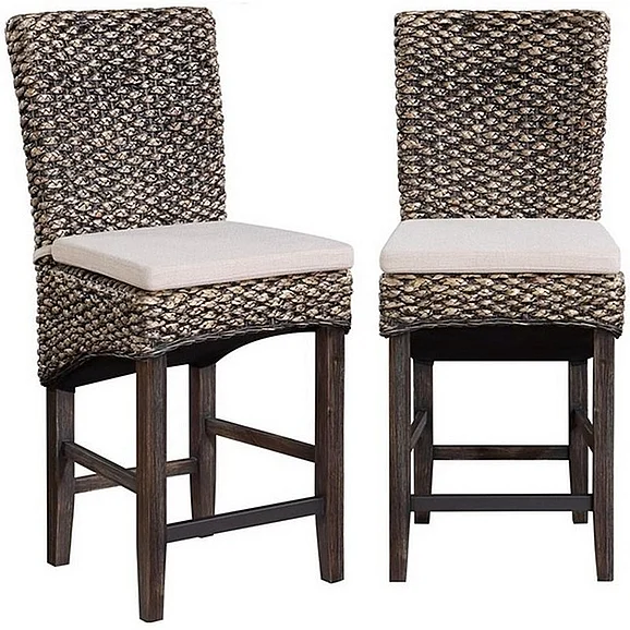 Powell Furniture C2C Seagrass Counter Stool Set of 2 in Haynes Brown 71154