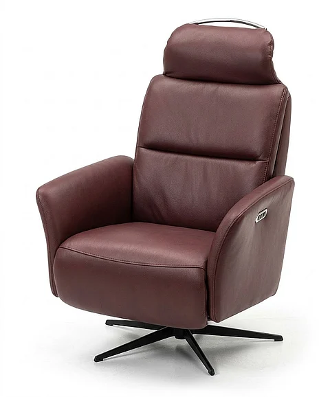 Hjort Knudsen 8012 Club Relax Swivel Recliner in Semi Oxe 8012/F3M/373/EBSBlack
