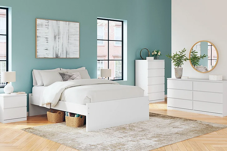 Onita 6-Piece Platform Bedroom Set in White