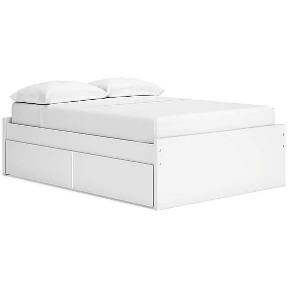 Onita Full Platform Bed with 2 Side Storage in White EB9630B13 FedEx/UPS