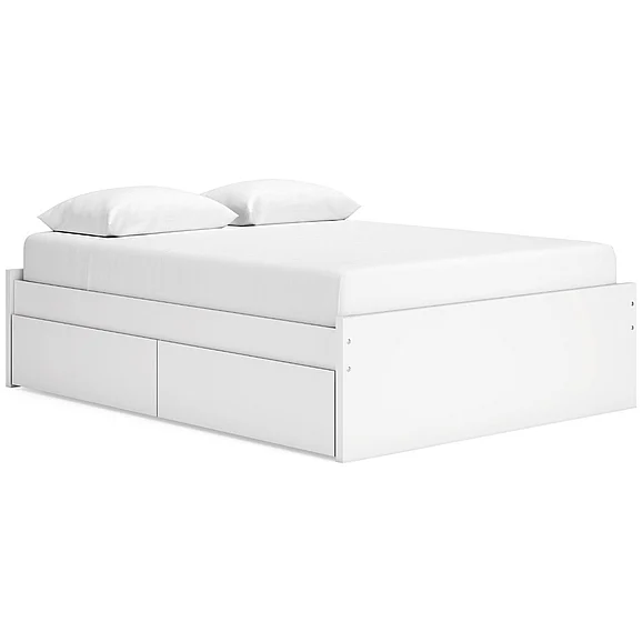 Onita Queen Platform Bed with 2 Side Storage in White EB9630B14 FedEx/UPS