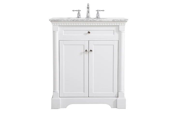 Elegant 30 In. Single Bathroom Vanity in White VF53030WH