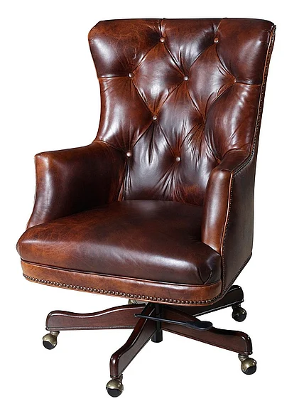 Hooker Furniture Executive Swivel Tilt Chair in Brown EC436-087