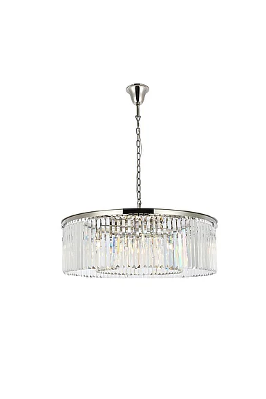 Elegant Sydney 10 Light Polished Nickel Chandelier Clear Royal Cut Crystal 1238G43PN/RC