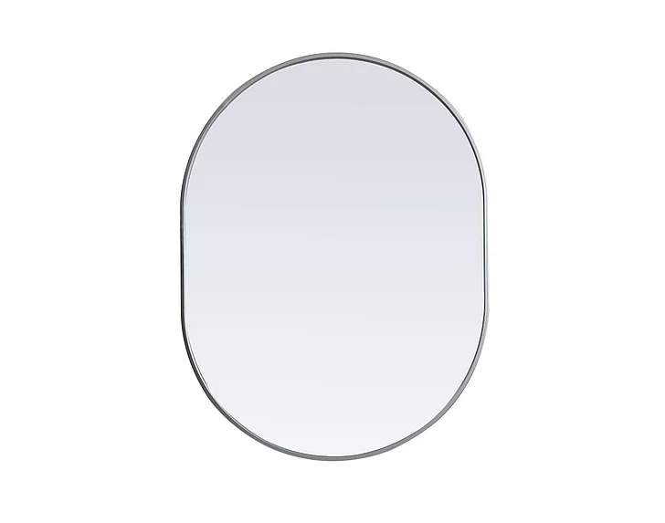 Elegant Metal Frame Oval Mirror 30X40 In. in Silver MR2A3040SIL