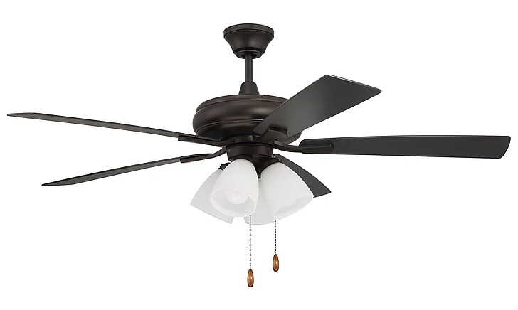 Craftmade 52" Eos Frost 4 Light in Espresso w/ Espresso/Walnut Blades ECF114ESP5-ESPWLN
