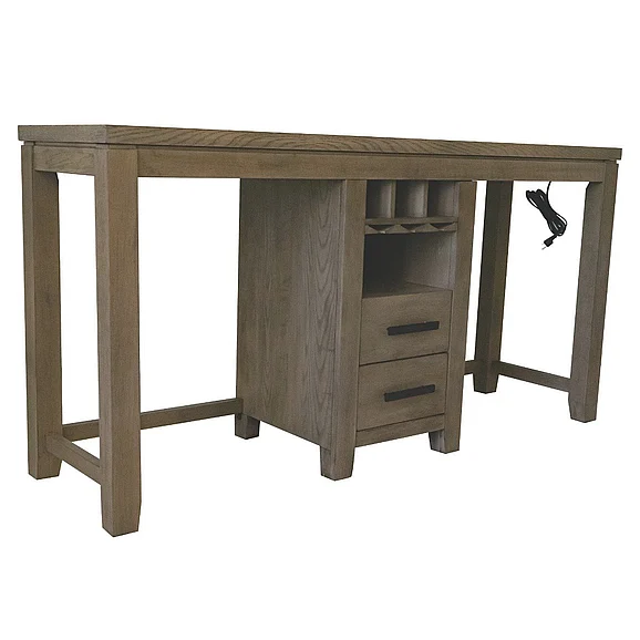 Sunset Trading Saunders 71" Narrow Bar Console Sofa Table with Charging Station in Desert Brown ED-D18620TCB