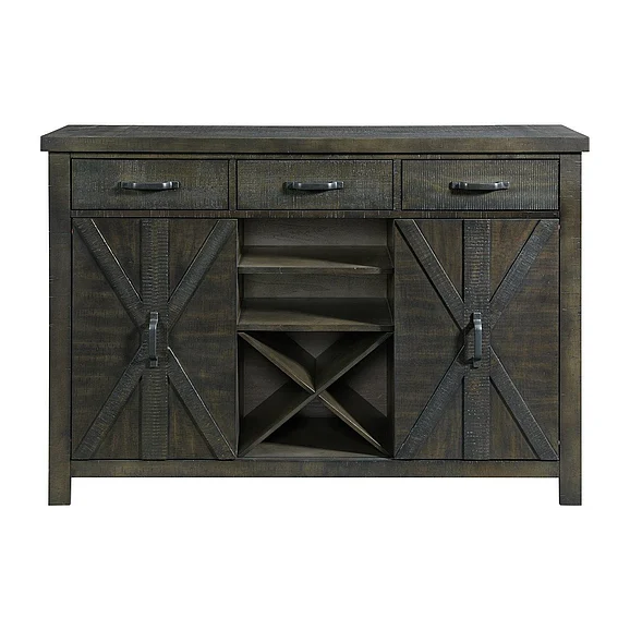 Sunset Trading Trestle Server with 20 Bottle Wine Rack in Gray ED-SKSR