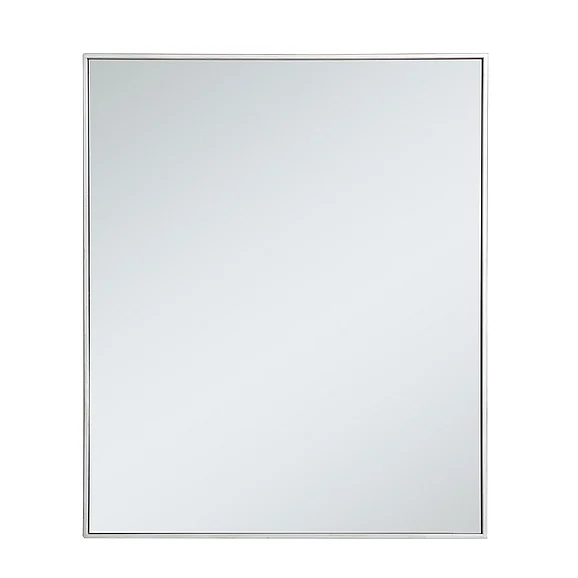 Elegant Metal Frame Rectangle Mirror 30 In. in Silver MR43036S