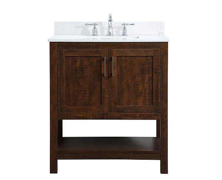 Elegant 30 In. Single Bathroom Vanity in Espresso with Backsplash VF16030EX-BS