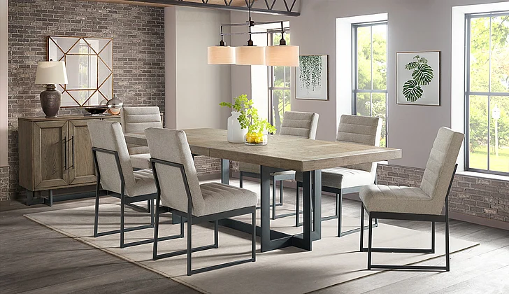 Intercon Furniture Eden 7pc Dining Room Set in Dune