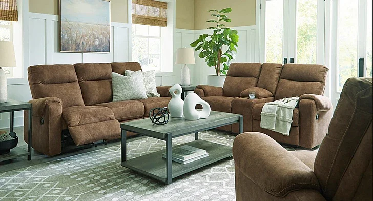 Edenwold 2pc Reclining Sofa Living Room Set in Brindle