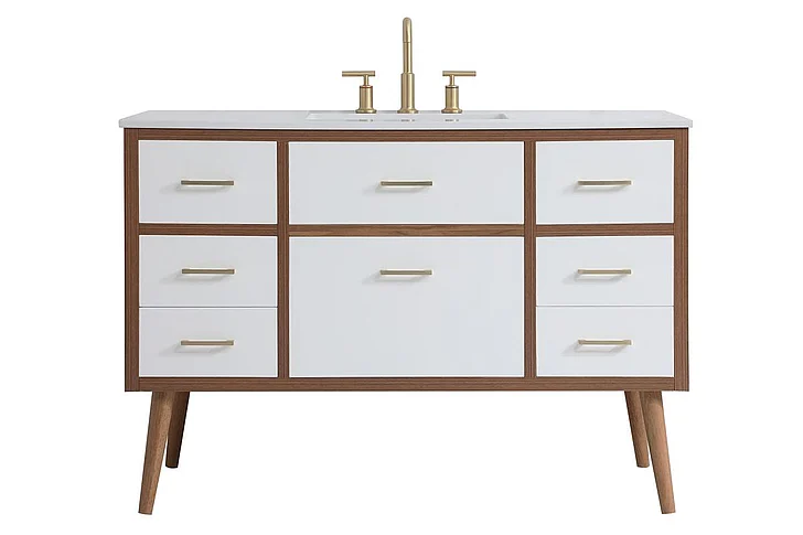 Elegant 48 In. Bathroom Vanity in White VF41048WH CLOSEOUT