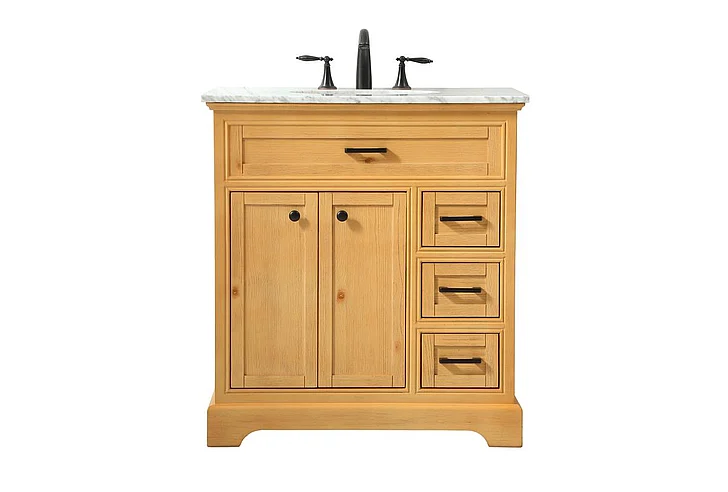 Elegant 32 In. Single Bathroom Vanity in Natural Wood VF15032NW