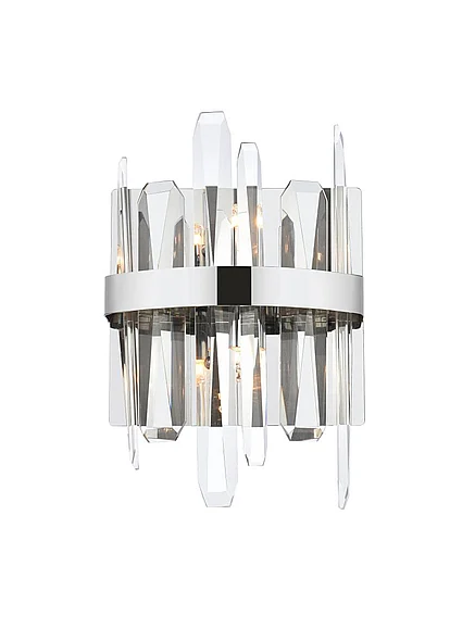 Elegant Serena 8 In. Crystal Bath Sconce in Chrome 2200W8C
