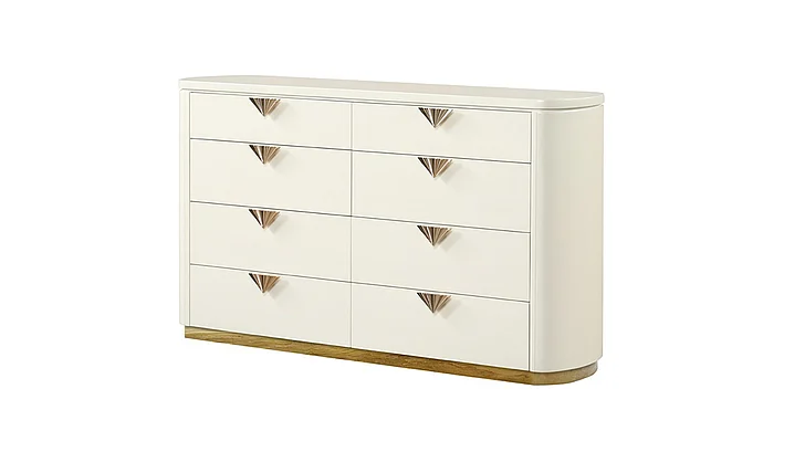 La Pierre 8- Drawer Dresserd and Gold Accents in Beige (Includes Dresser Only)