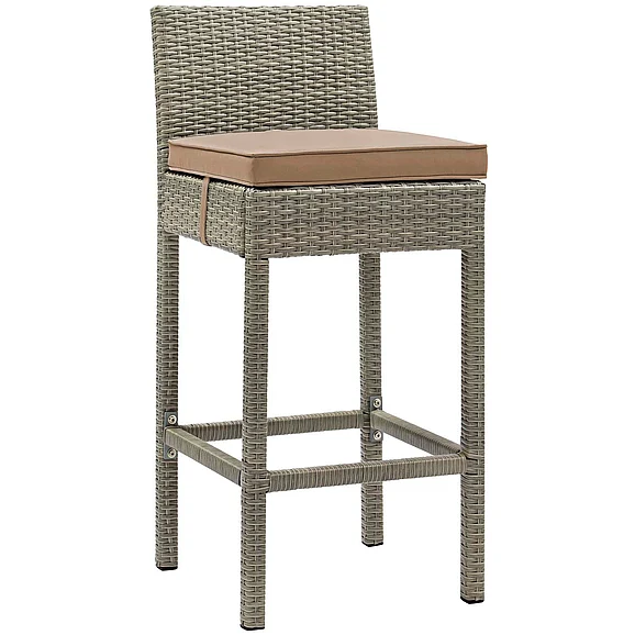 Modway Conduit Outdoor Patio Bar Stool in Mocha EEI-2800-LGR-MOC