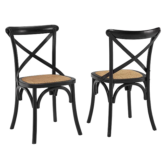 Modway Gear Dining Side Chair Set of 2 in Black EEI-3481-BLK
