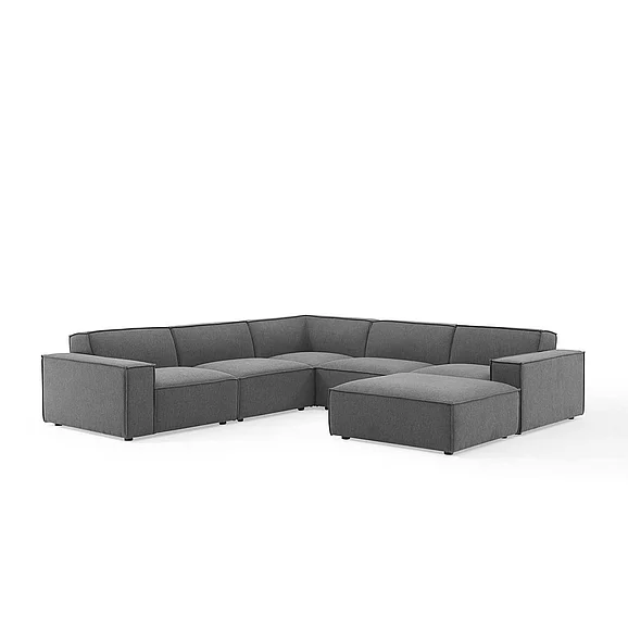 Modway Restore 6-Piece Sectional Sofa in Charcoal EEI-4118-CHA