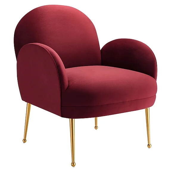 Modway Transcend Performance Velvet Armchair in Maroon EEI-5026-MAR