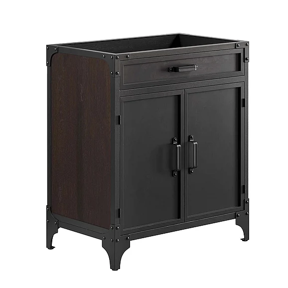 Modway Steamforge 30" Bathroom Vanity Cabinet (Sink Basin Not Included) in Black Walnut EEI-6128-BLK-WAL