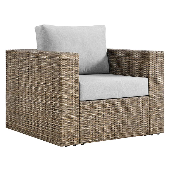 Modway Convene Outdoor Patio Armchair in Cappuccino Gray EEI-6326-CAP-GRY