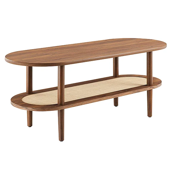 Modway Torus Oval Coffee Table in Walnut EEI-6526-WAL