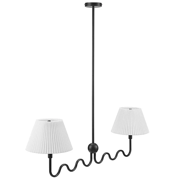 Modway Wave Squiggle 2-Arm Pendant Light in Black EEI-6874-BLK