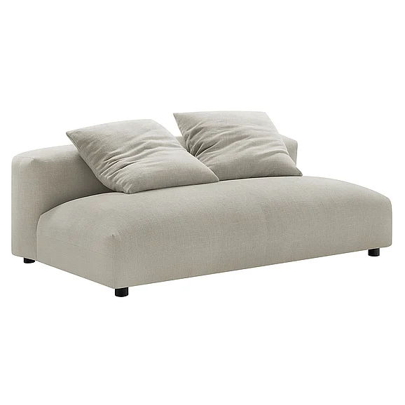 Modway Solace Modular Upholstered Fabric Armless Loveseat in Linen EEI-6891-LIN