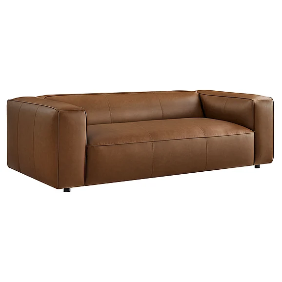 Modway Auren Upholstered Vegan Leather Sofa in Coffee EEI-7119-COF