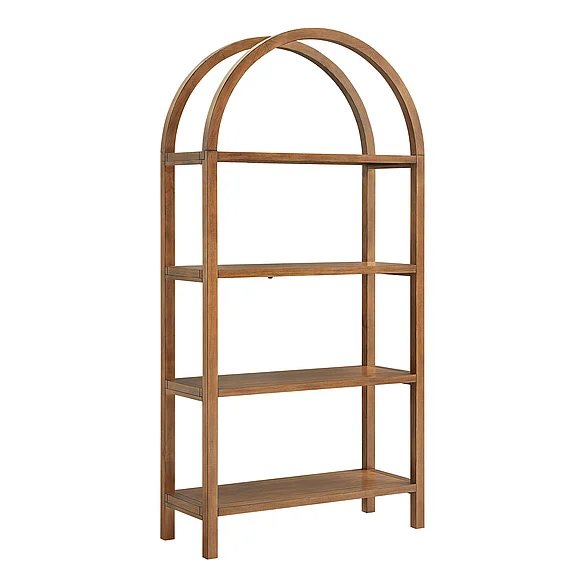 Modway Vexley 72 Inch Large Arched Bookshelf in Walnut EEI-7318-WAL