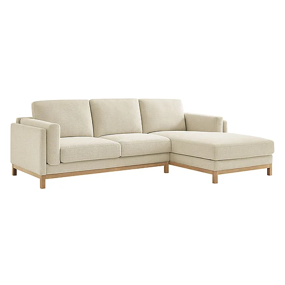 Modway Roscoe Right-Facing Fabric Sectional Sofa w/ Chaise in Ivory EEI-7375-IVO