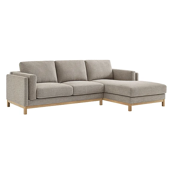 Modway Roscoe Right-Facing Fabric Sectional Sofa w/ Chaise in Pewter EEI-7375-PEW