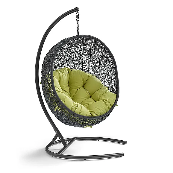 Modway Encase Swing Outdoor Patio Lounge Chair in Peridot EEI-739-PER-SET
