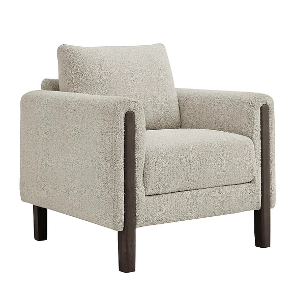 Modway Hawken Boucle Fabric Accent Armchair in Parchment Espresso EEI-7459-PCH-ESP