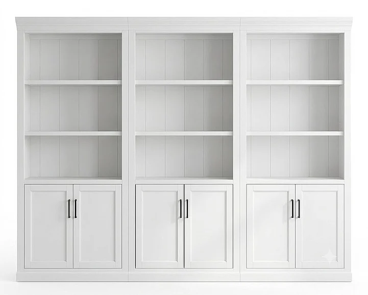 Martin Furniture Abby 3pc Bookcase with Doors Set in White