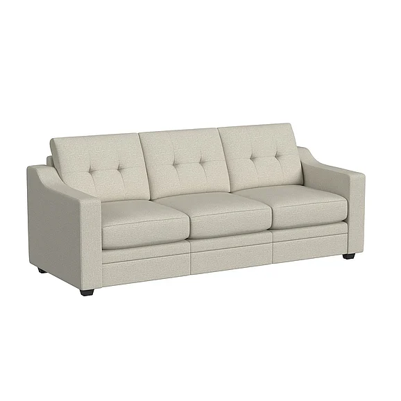 Linon Home Decor Newport 3 Seater Slope Sofa in Hemp Plain Pillow MD4005NEWPSFA24HMP