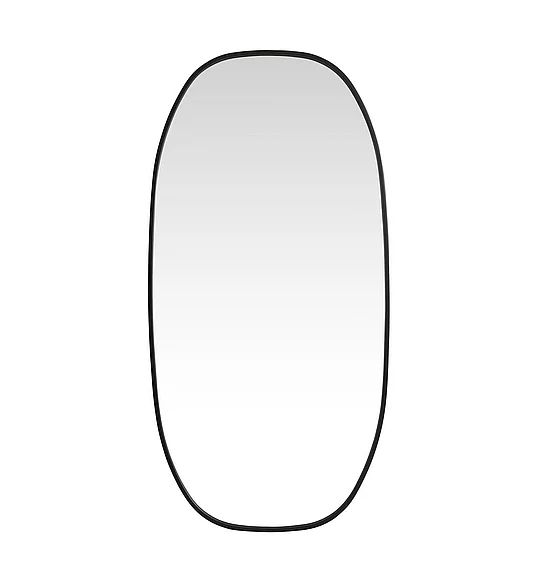 Elegant Metal Frame Oval Mirror 24X48 In. in Black MR2B2448BLK