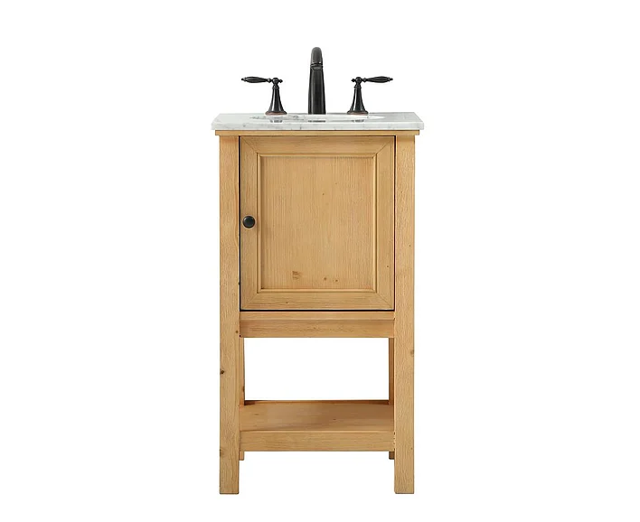 Elegant 19 In. Single Bathroom Vanity in Natural Wood VF27019NW