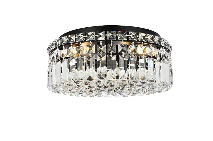 Elegant Maxime 14 In. Black Flush Mount V2030F14BK/RC
