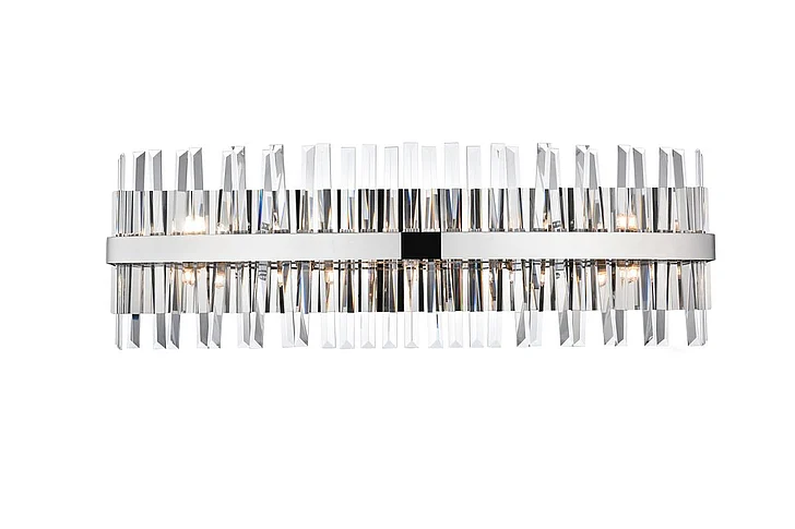 Elegant Serephina 36 In. Crystal Bath Sconce in Chrome 6200W36C