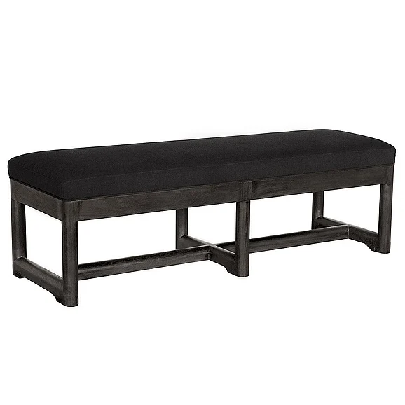 Noir Furniture Charles Bench, Burnt Black EG-14BB