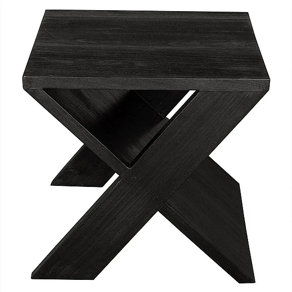 Noir Furniture Dylan Side Table, Burnt Black EG-16BB