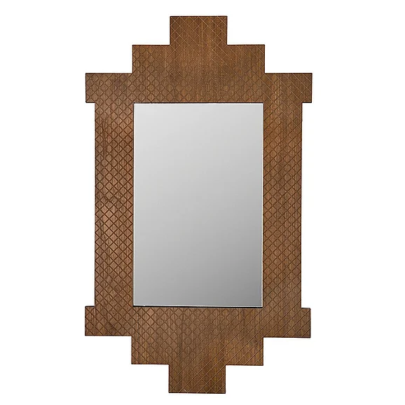 Noir Furniture Ludwig Mirror, Teak, Clear Coat Flat EG-29T