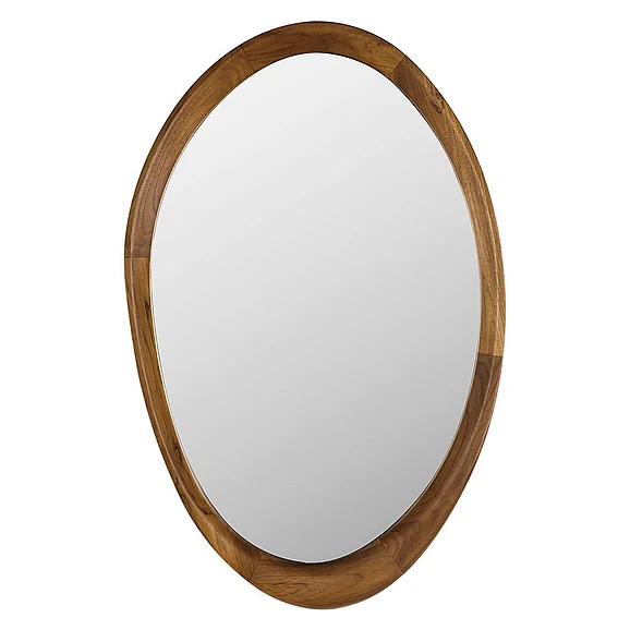 Noir Furniture Chloe Mirror, Teak, Clear Coat Flat EG-32T
