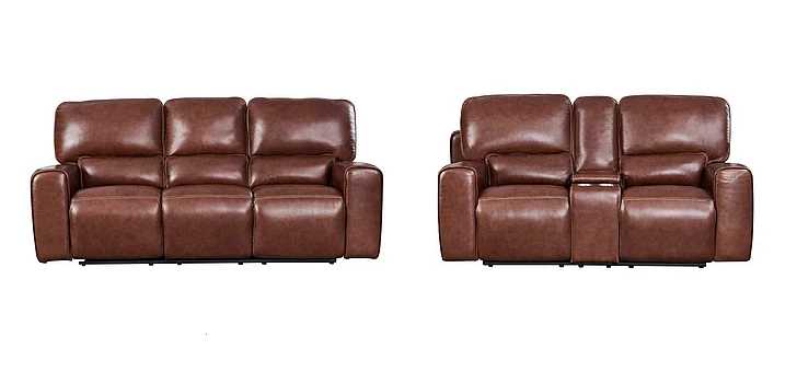 Leather Italia USA Broadway P2 2pc Living Room Set in Brown