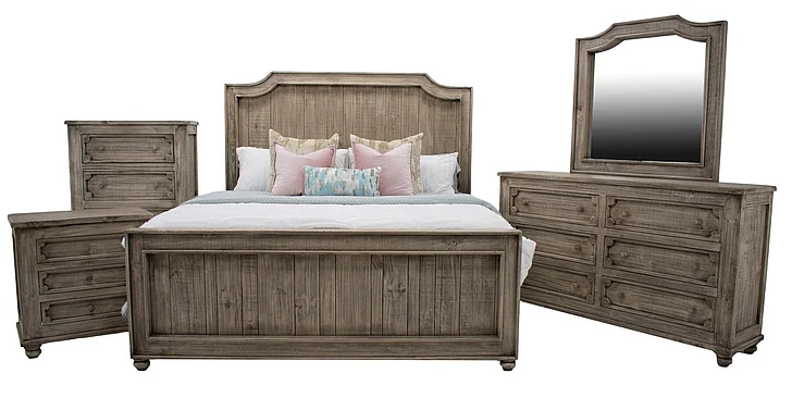 Split Nickel Eleanor 2pc Panel Bedroom Set