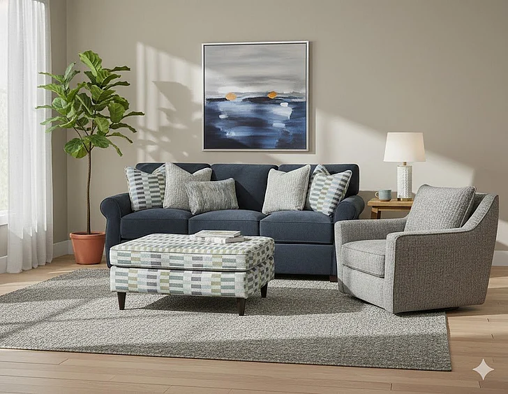 Southern Motion Elise Ink/Newton 7901 2pc Living Room Set in Grey