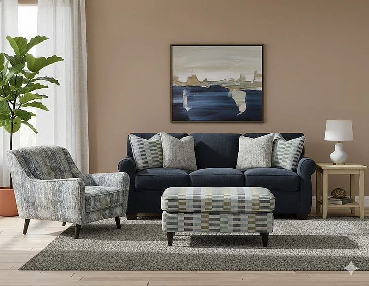 Southern Motion Elise Ink/Karoo 7901 2pc Living Room Set in Grey