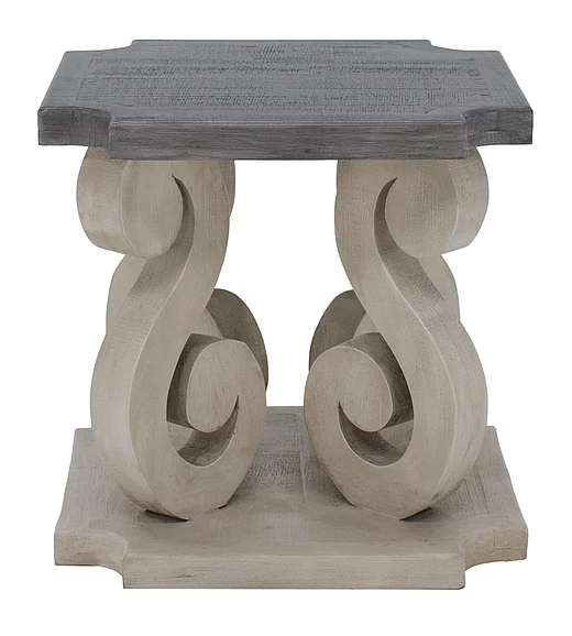 Split Nickel Ella End Table Dove Terra Top MIC-ELLA-ET | E3DT2